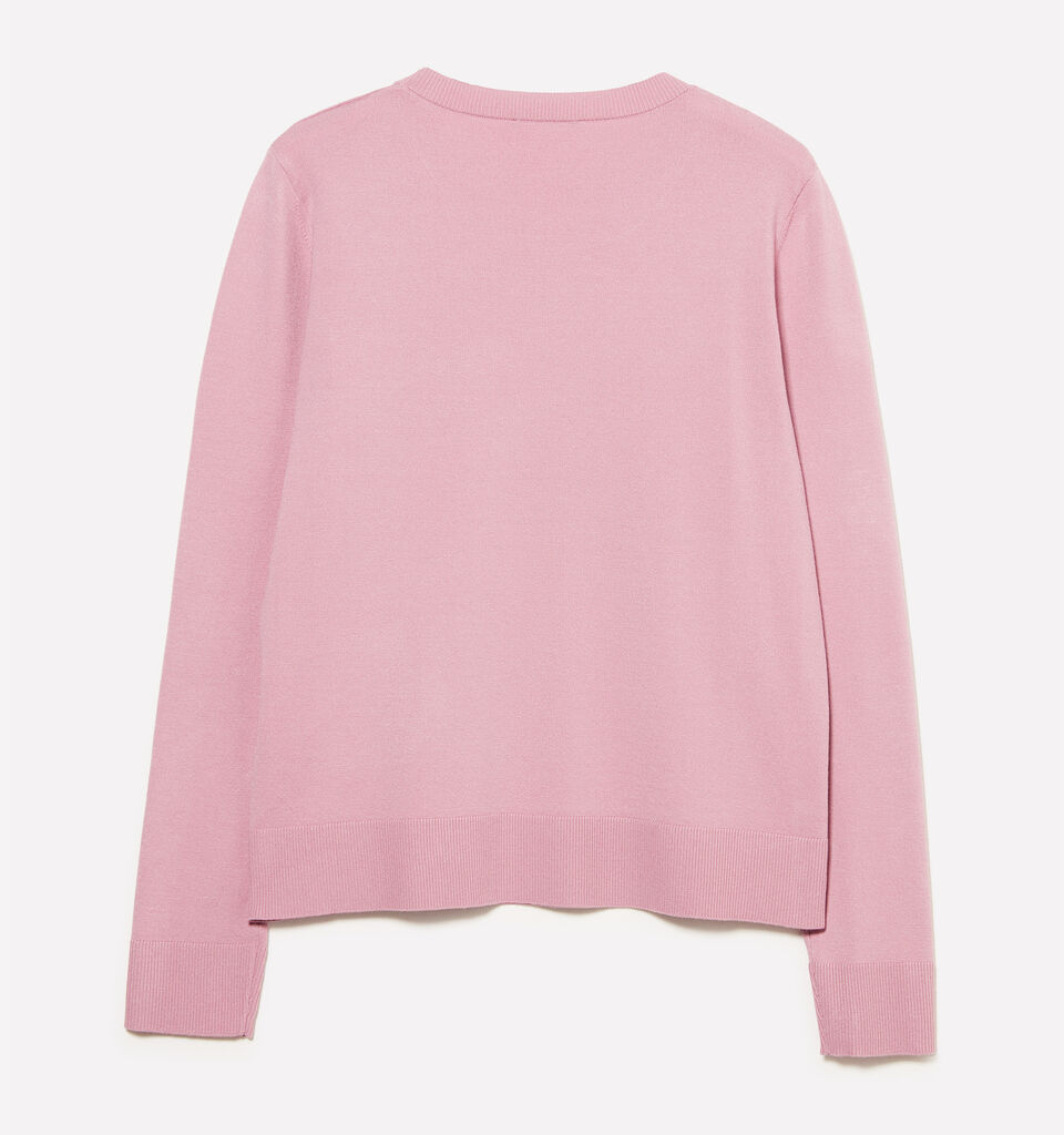 Mauve crew neck top - women's crew neck sweaters - Pink | Sisley image number 2